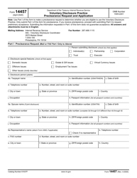 IRS Form 14457 Voluntary Disclosure Practice Preclearance Request and Application