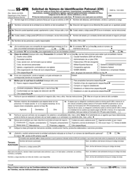 Document preview: IRS Formulario SS-4PR Solicitud De Numero De Identificacion Patronal (Ein) (Spanish)