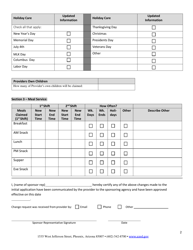 Child and Adult Care Food Program (CACFP) Provider Application Change Form - Arizona, Page 2