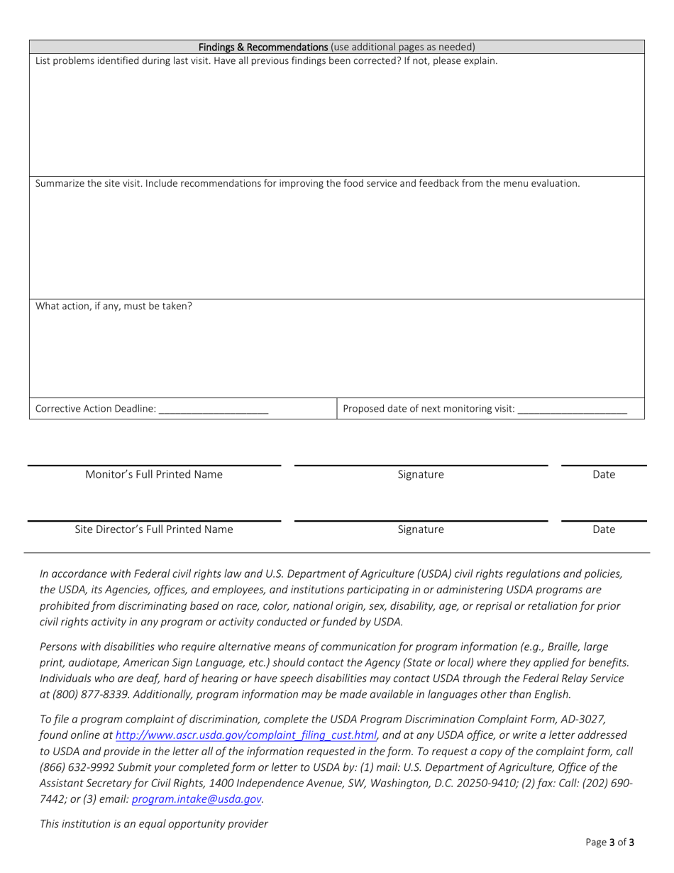 Condensed Monitoring Visit Form - Arizona, Page 3