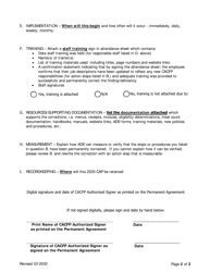 Corrective Action Plan (CAP) - Arizona, Page 2