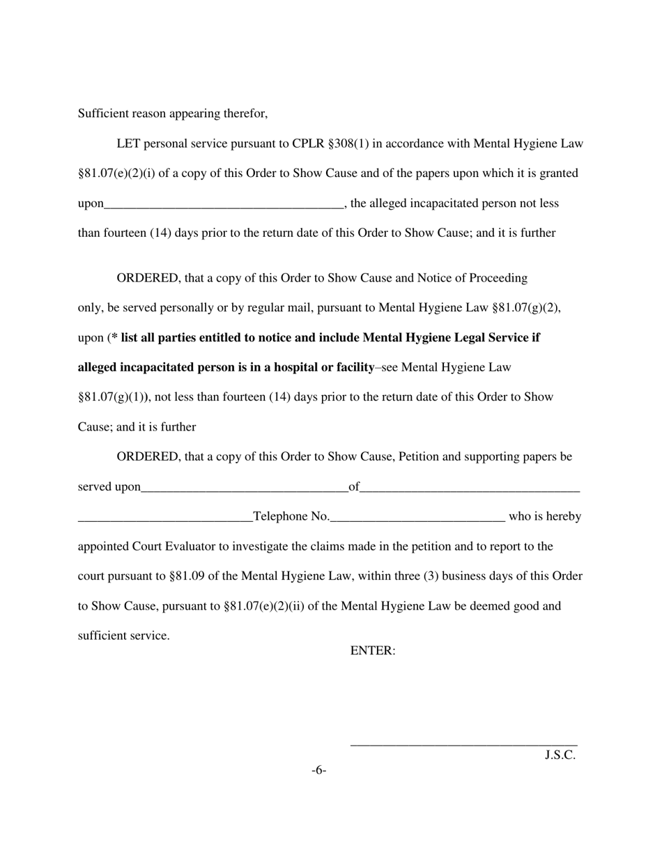 Order to Show Cause to Appoint Guardian - Nassau County, New York, Page 6