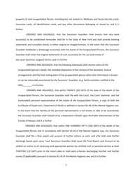 Order and Judgement Appointing Successor Guardian and Directing Final Report and Account - Nassau County, New York, Page 5