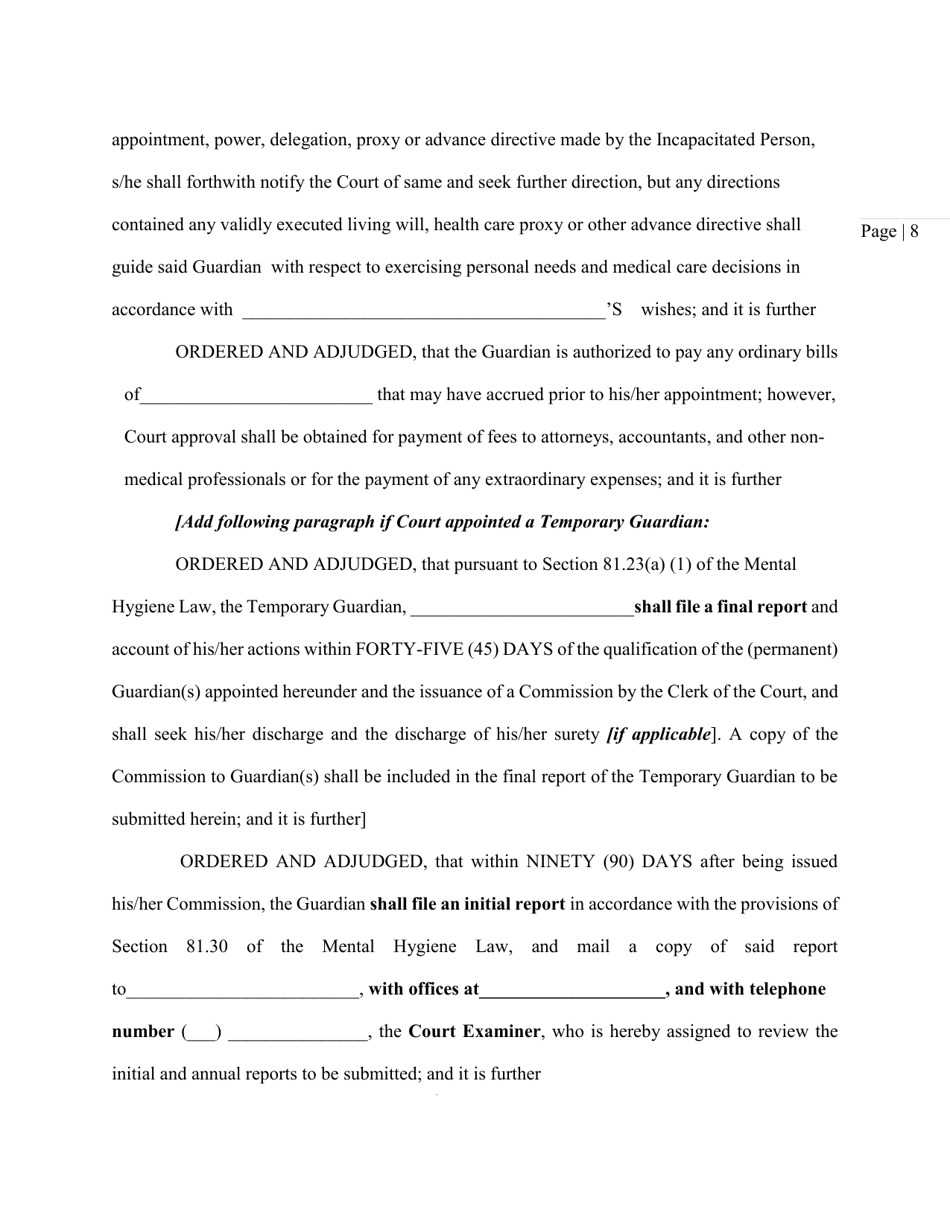 Order and Judgement Appointing Guardian - Nassau County, New York, Page 10