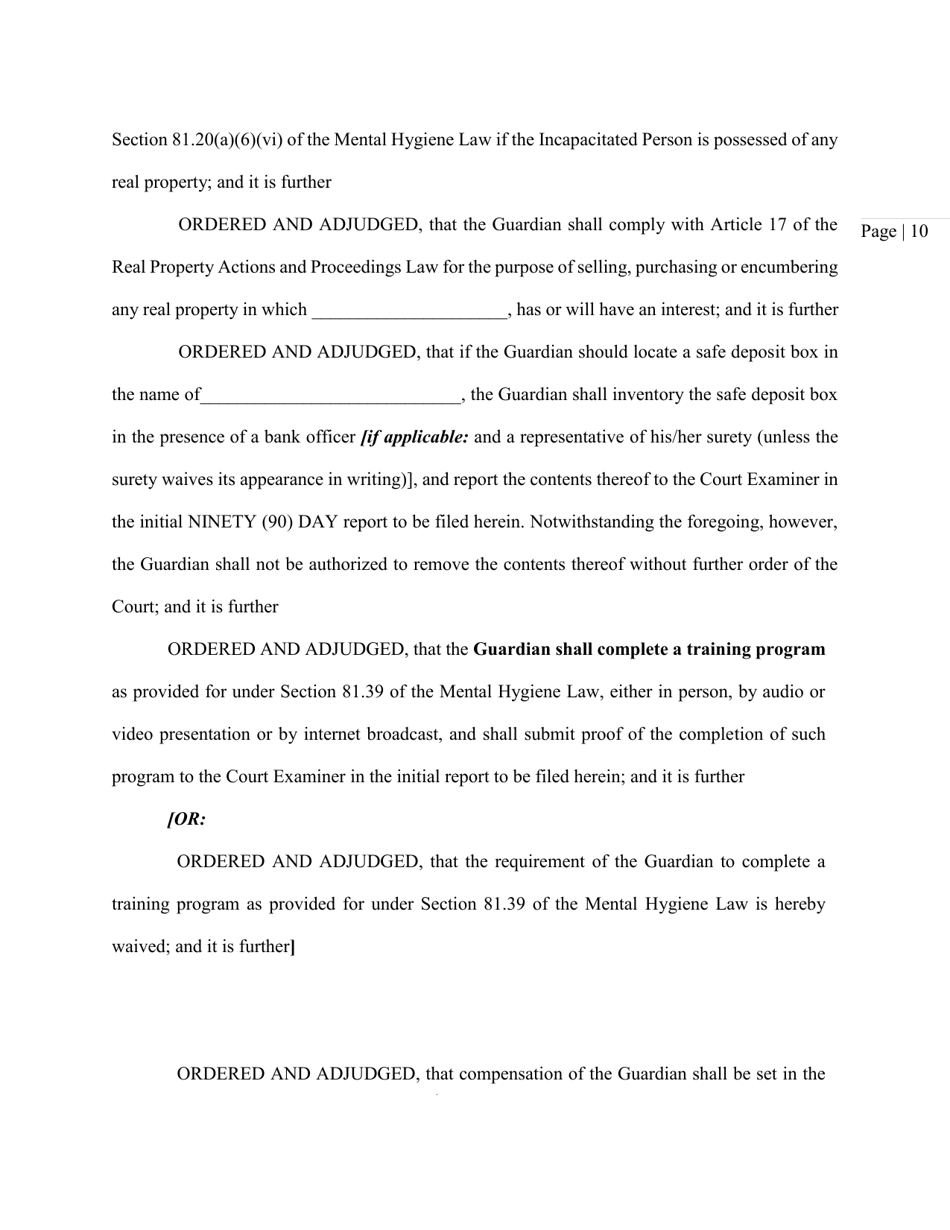 Order and Judgement Appointing Guardian - Nassau County, New York, Page 12