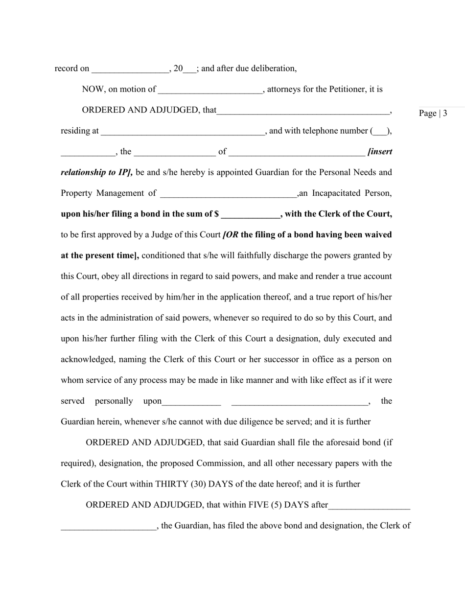 Order and Judgement Appointing Guardian - Nassau County, New York, Page 5