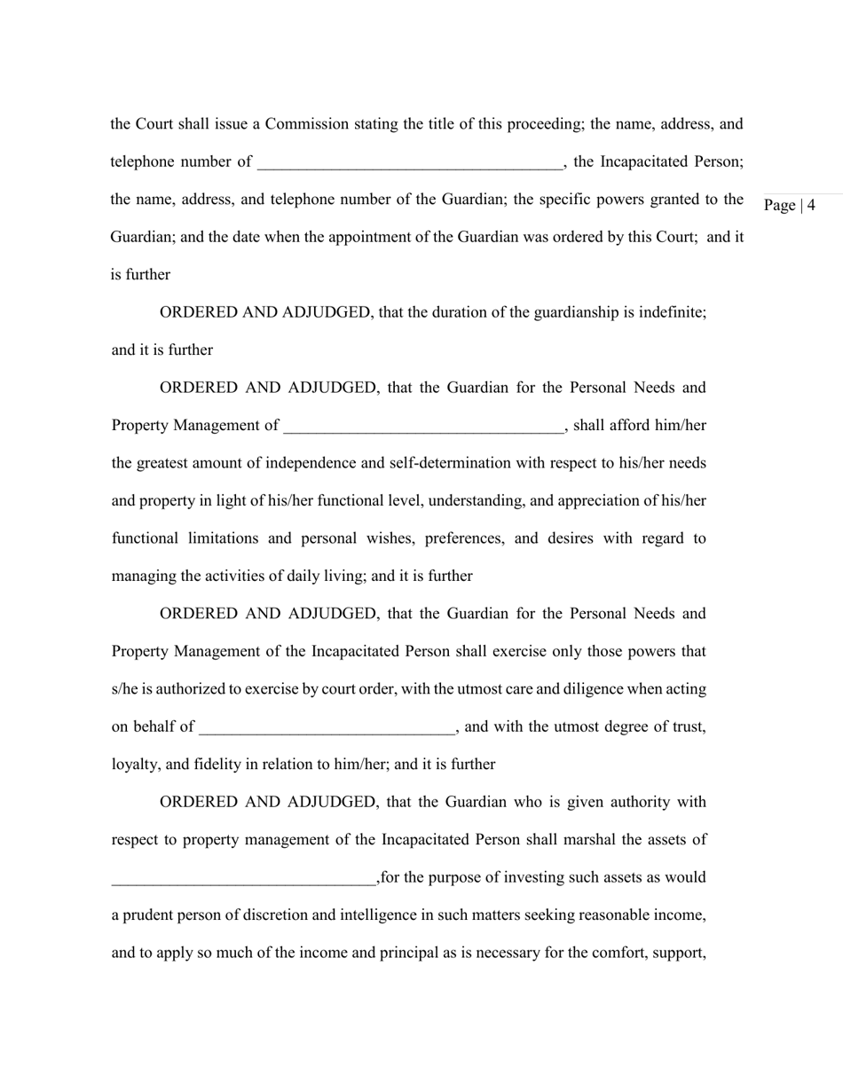 Order and Judgement Appointing Guardian - Nassau County, New York, Page 6