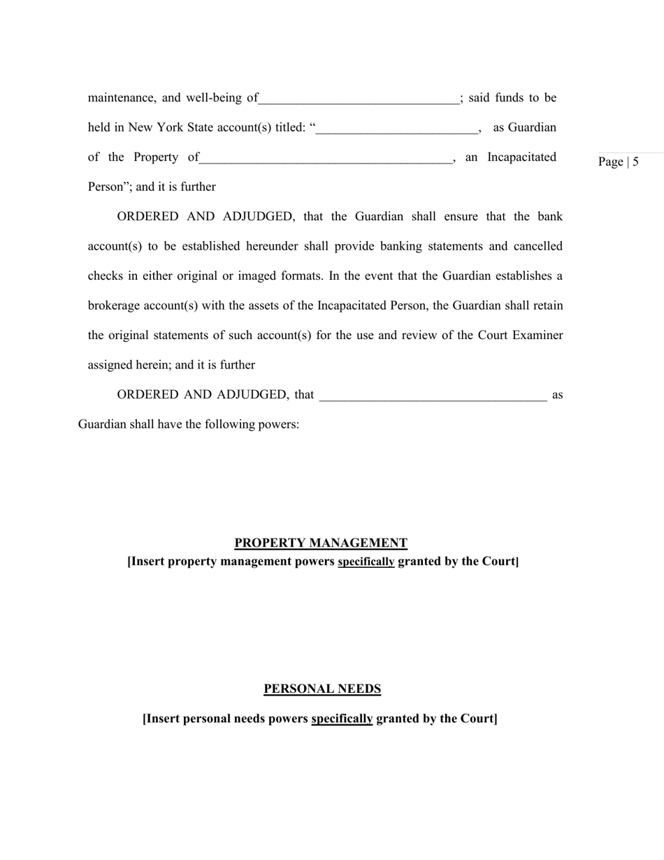 Order and Judgement Appointing Guardian - Nassau County, New York, Page 7