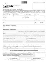 Form F615 Authorization for Release of Information - New York City