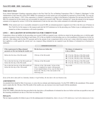 Form NYC-400B Estimated Tax by Subchapter S Banking Corporations - New York City, Page 2