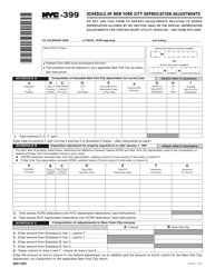 Document preview: Form NYC-399 Schedule of New York City Depreciation Adjustments - New York City