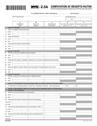 Form NYC-2.5A Computation of Receipts Factor - New York City