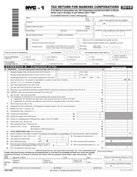 Form NYC-1 Tax Return for Banking Corporations - New York City