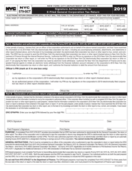 Document preview: Form NYC-579-GCT Signature Authorization for E-Filed General Corporation Tax Return - New York City
