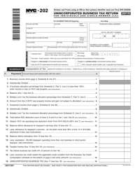 Form NYC-202 Unincorporated Business Tax Return for Individuals and Single-Member Llcs - New York City