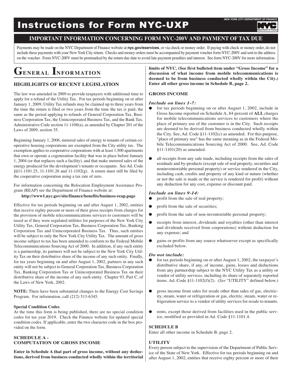 Form NYC-UXP Return of Excise Tax by Utilities - New York City, Page 3