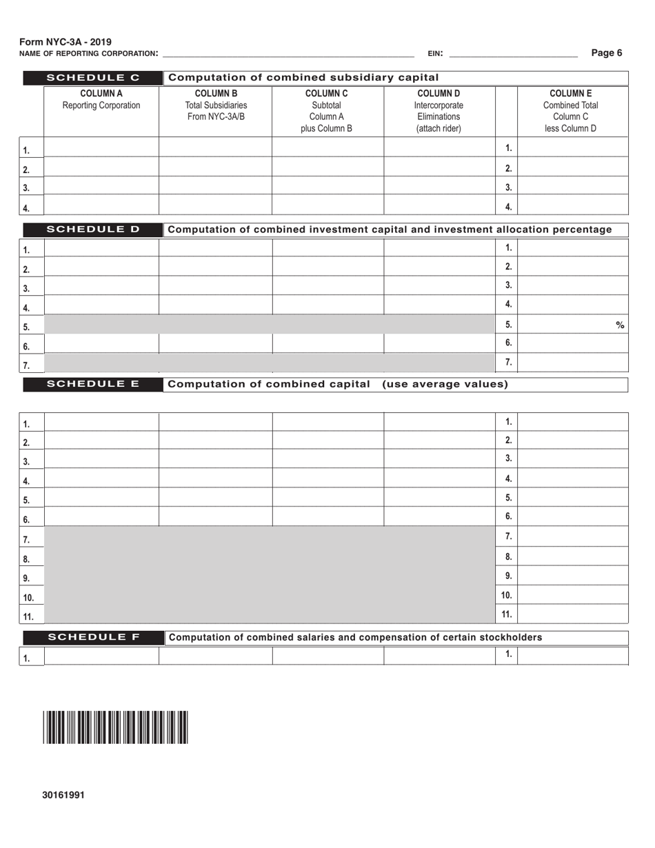 Form NYC-3A Combined General Corporation Tax Return - New York City, Page 6