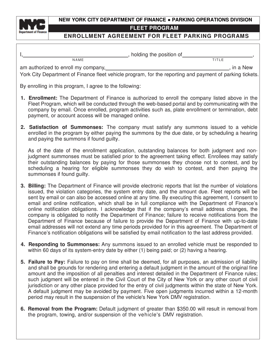 Application for Fleet Program - New York City, Page 4