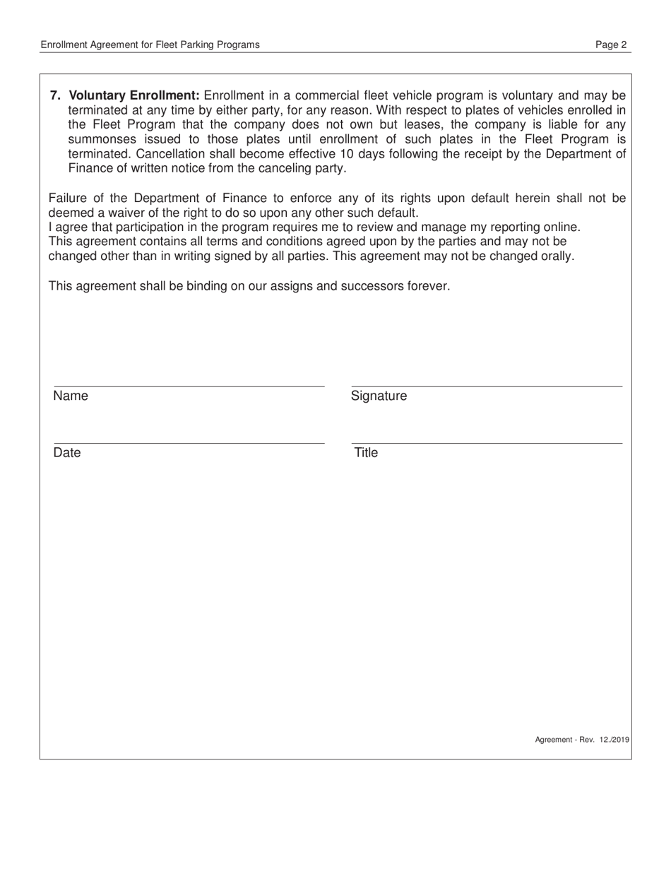 Application for Fleet Program - New York City, Page 5