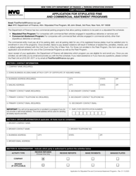 Application for Stipulated Fine and Commercial Abatement Programs - New York City