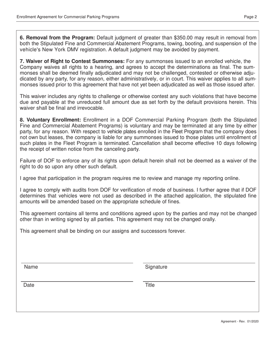 Application for Stipulated Fine and Commercial Abatement Programs - New York City, Page 5