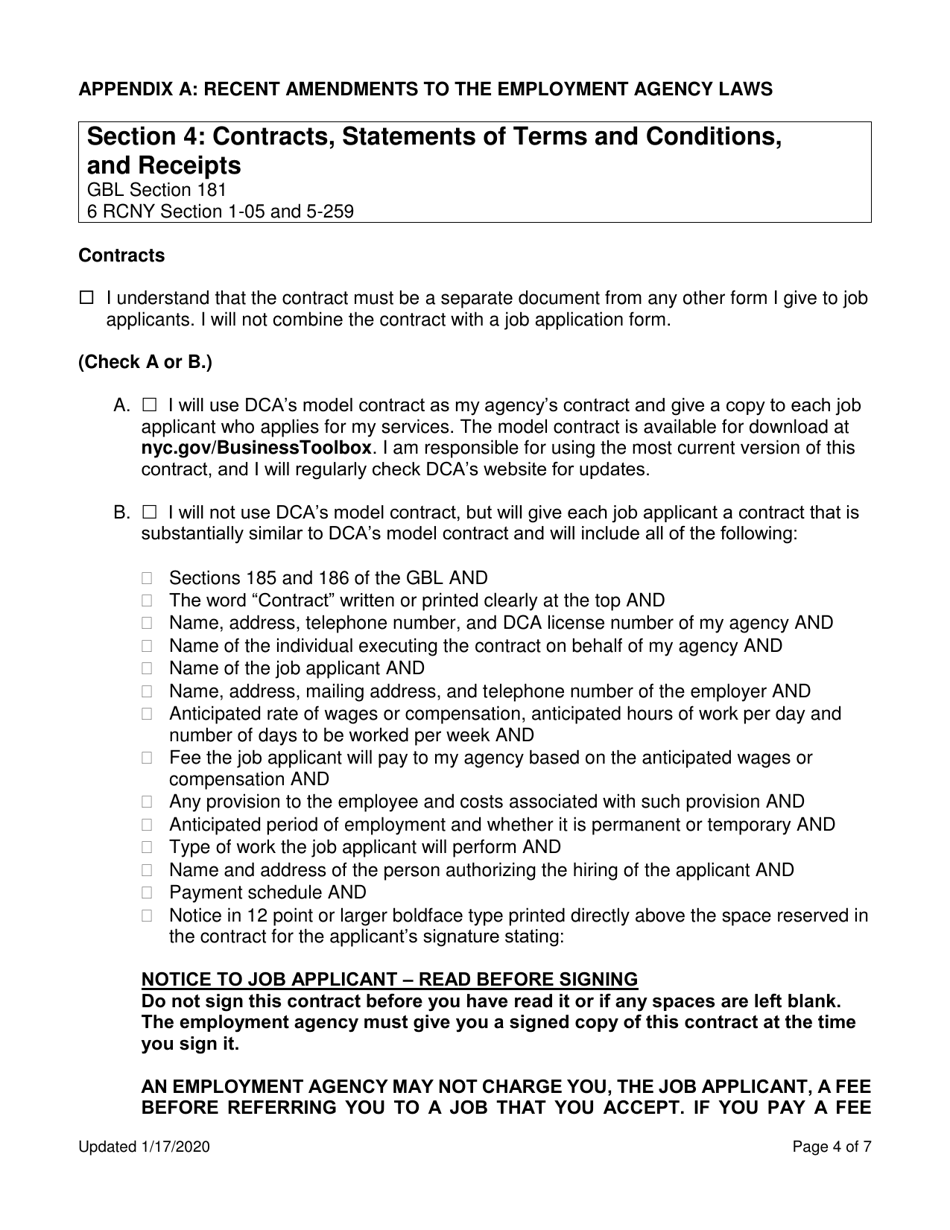 Employment Agency Renewal Self-certification - New York City, Page 4