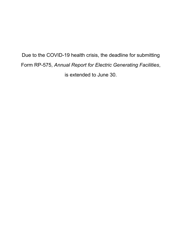 Form RP-575 Annual Report for Electric Generating Facilities - New York