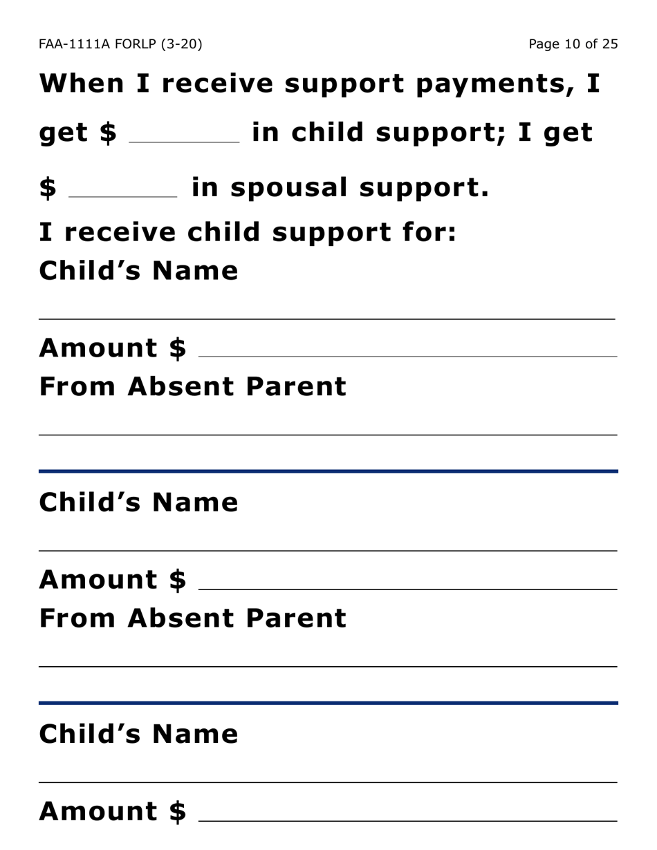 Form FAA-1111A-LP Participant Statement Verification Worksheet (Large Print) - Arizona, Page 10