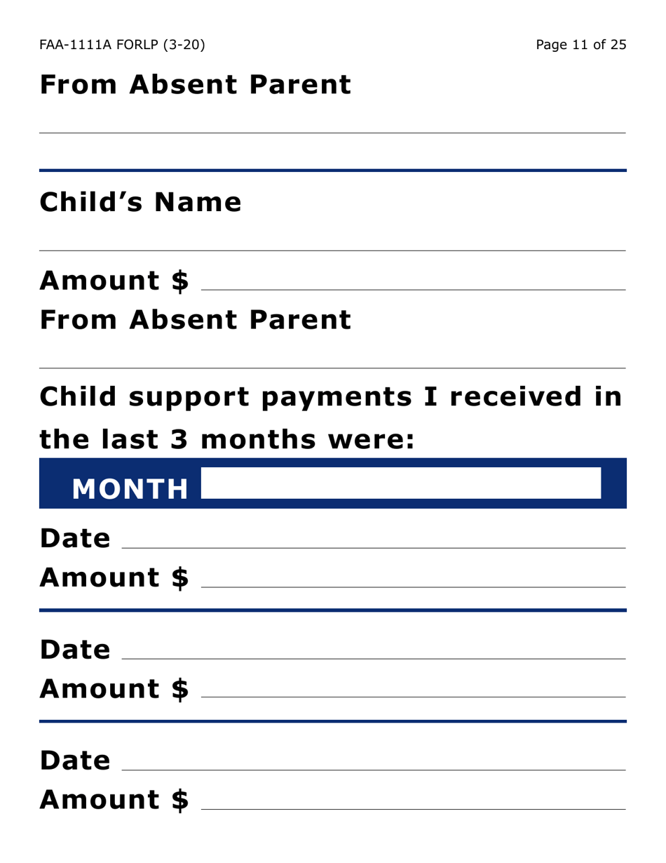 Form FAA-1111A-LP Participant Statement Verification Worksheet (Large Print) - Arizona, Page 11