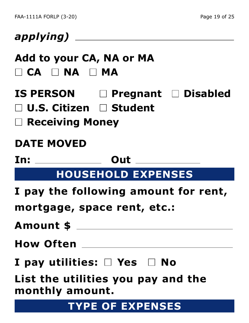 Form FAA-1111A-LP Participant Statement Verification Worksheet (Large Print) - Arizona, Page 19