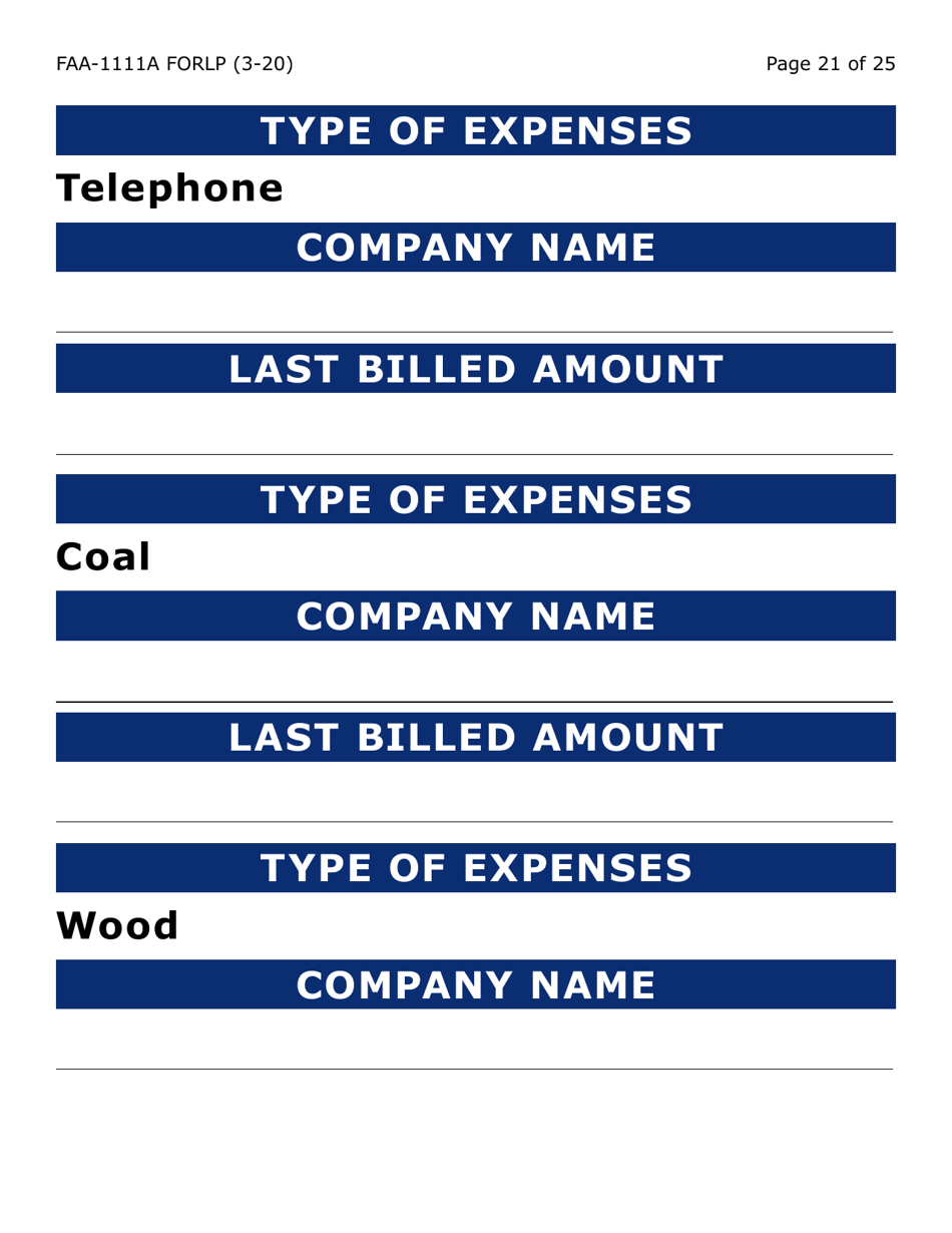 Form FAA-1111A-LP Participant Statement Verification Worksheet (Large Print) - Arizona, Page 21