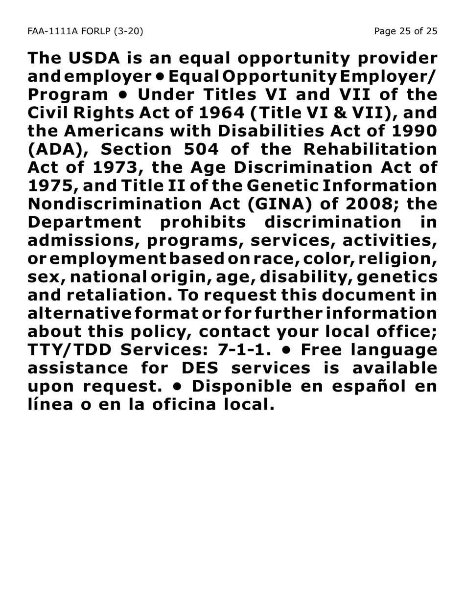 Form FAA-1111A-LP Participant Statement Verification Worksheet (Large Print) - Arizona, Page 25