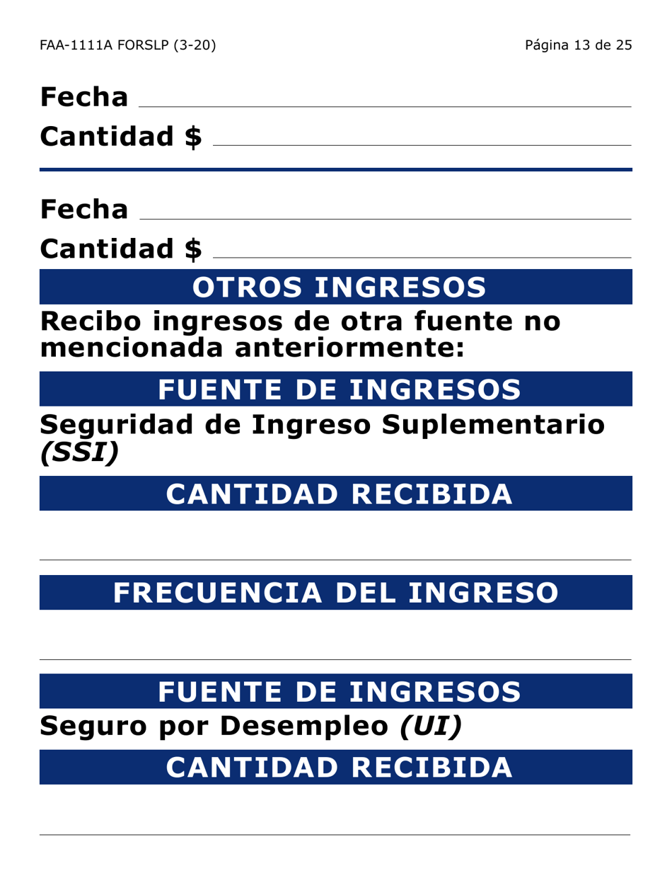 Formulario 1111A-SLP Hoja Para Verificar La Declaracion Del Participante (Letra Grande) - Arizona (Spanish), Page 13