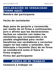 Formulario 1111A-SLP Hoja Para Verificar La Declaracion Del Participante (Letra Grande) - Arizona (Spanish), Page 2