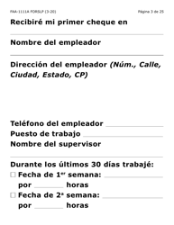 Formulario 1111A-SLP Hoja Para Verificar La Declaracion Del Participante (Letra Grande) - Arizona (Spanish), Page 3