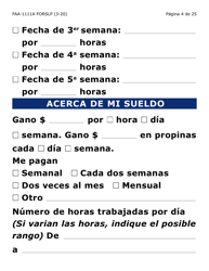 Formulario 1111A-SLP Hoja Para Verificar La Declaracion Del Participante (Letra Grande) - Arizona (Spanish), Page 4