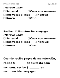 Formulario 1111A-SLP Hoja Para Verificar La Declaracion Del Participante (Letra Grande) - Arizona (Spanish), Page 9