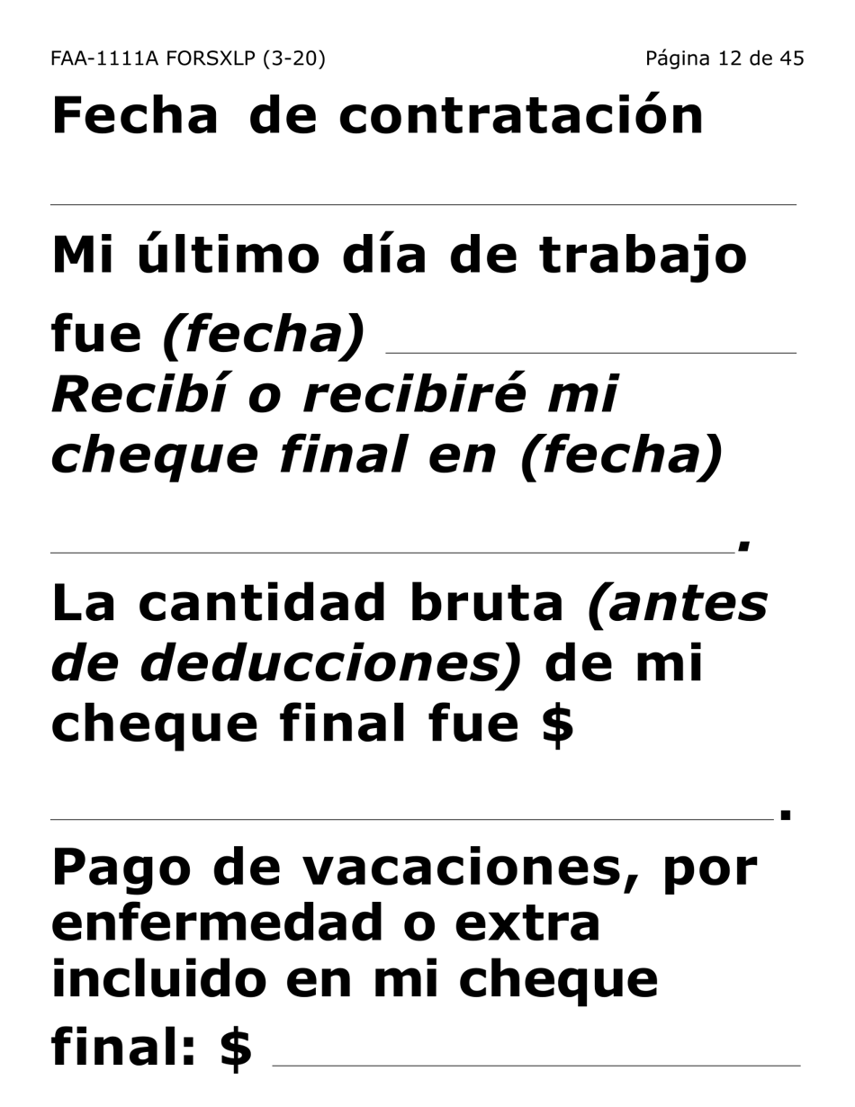 Formulario FAA-1111A-SXLP Hoja Para Verificar La Declaracion Del Participante (Letra Extra Grande) - Arizona (Spanish), Page 12
