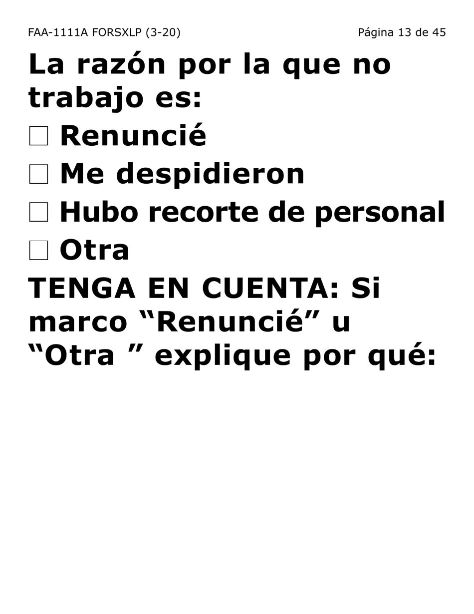 Formulario FAA-1111A-SXLP Hoja Para Verificar La Declaracion Del Participante (Letra Extra Grande) - Arizona (Spanish), Page 13