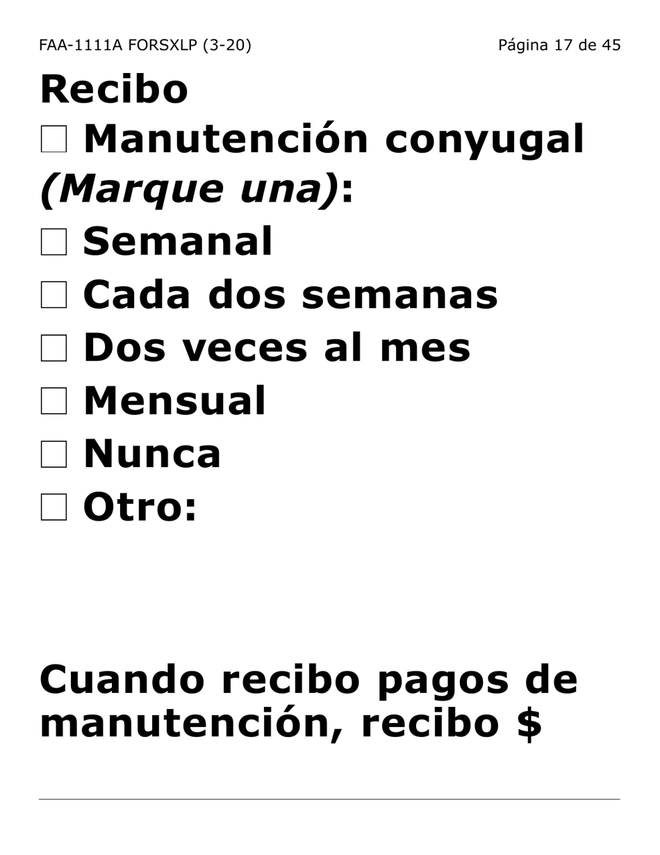 Formulario FAA-1111A-SXLP Hoja Para Verificar La Declaracion Del Participante (Letra Extra Grande) - Arizona (Spanish), Page 17
