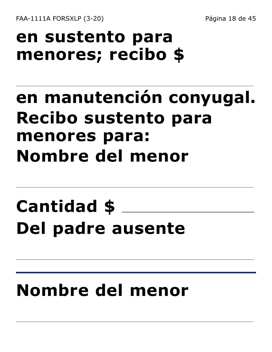 Formulario FAA-1111A-SXLP Hoja Para Verificar La Declaracion Del Participante (Letra Extra Grande) - Arizona (Spanish), Page 18