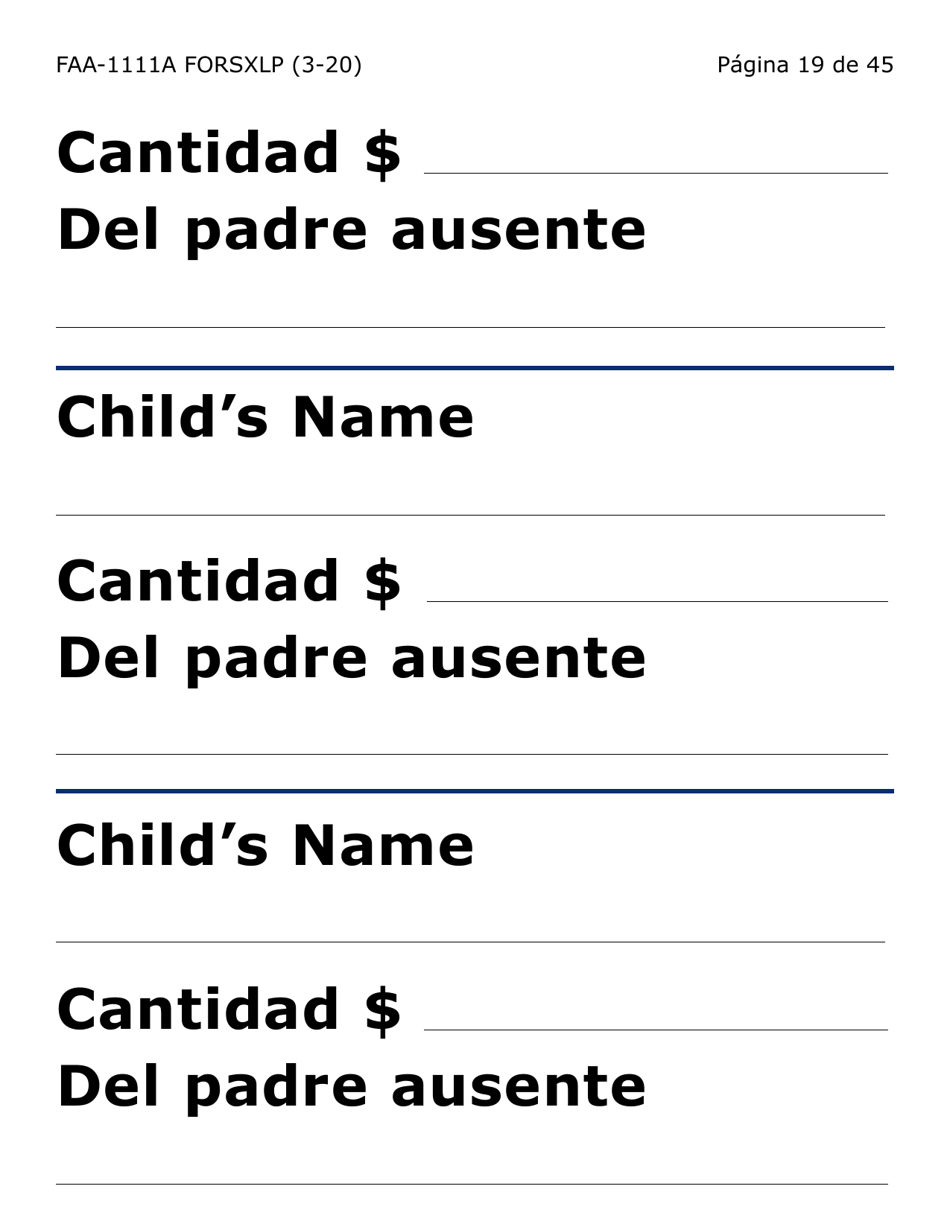 Formulario FAA-1111A-SXLP Hoja Para Verificar La Declaracion Del Participante (Letra Extra Grande) - Arizona (Spanish), Page 19