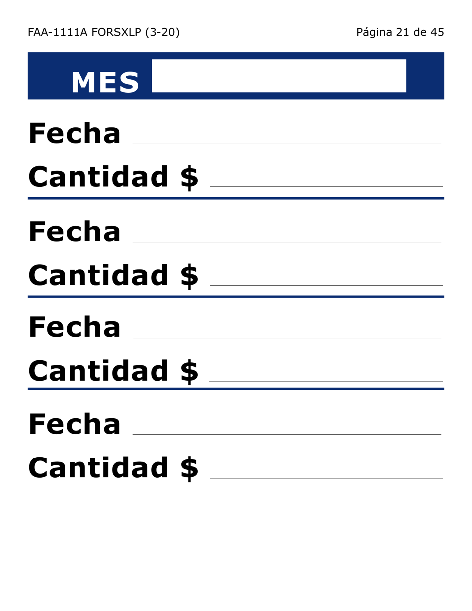 Formulario FAA-1111A-SXLP Hoja Para Verificar La Declaracion Del Participante (Letra Extra Grande) - Arizona (Spanish), Page 21