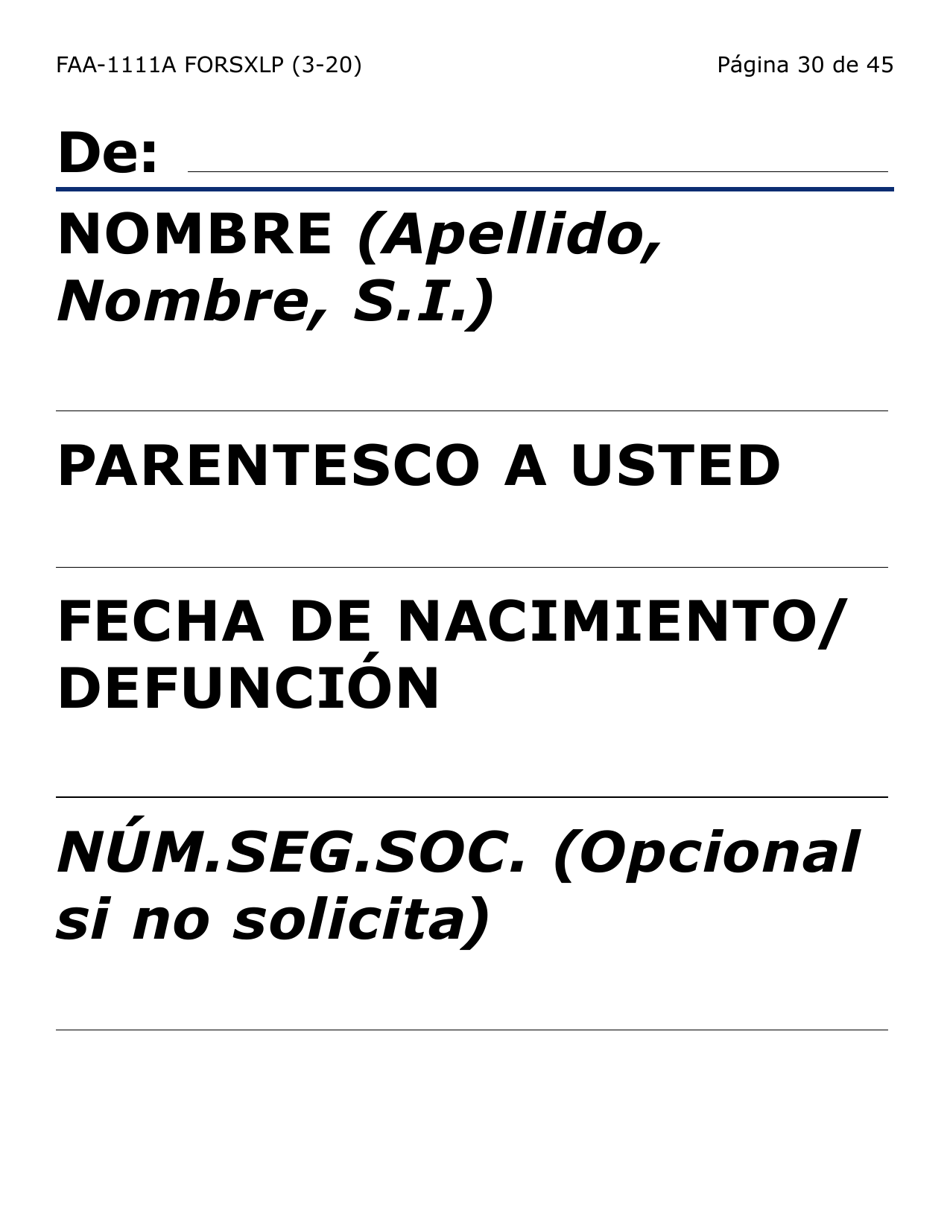 Formulario FAA-1111A-SXLP Hoja Para Verificar La Declaracion Del Participante (Letra Extra Grande) - Arizona (Spanish), Page 30