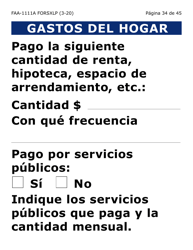 Formulario FAA-1111A-SXLP Hoja Para Verificar La Declaracion Del Participante (Letra Extra Grande) - Arizona (Spanish), Page 34