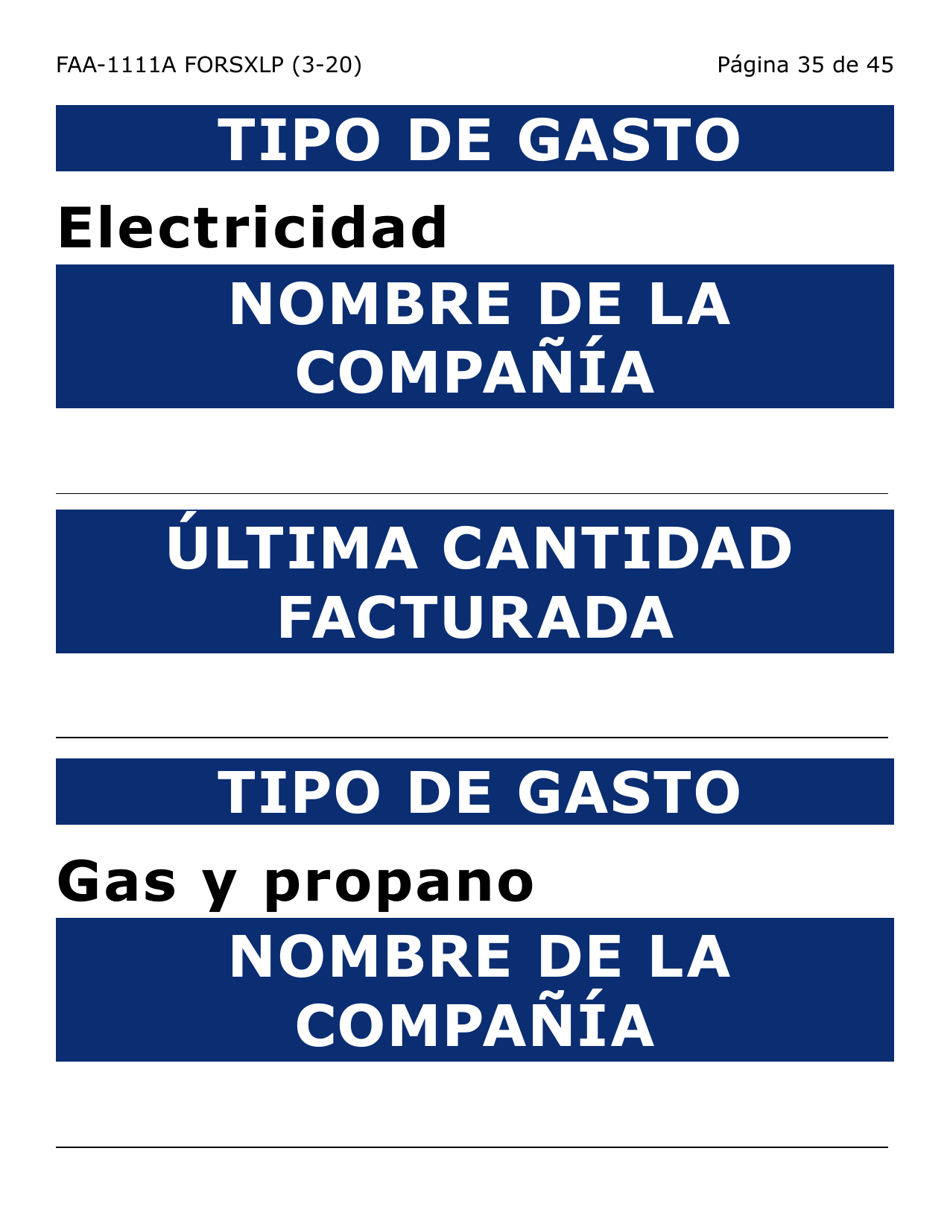 Formulario FAA-1111A-SXLP Hoja Para Verificar La Declaracion Del Participante (Letra Extra Grande) - Arizona (Spanish), Page 35
