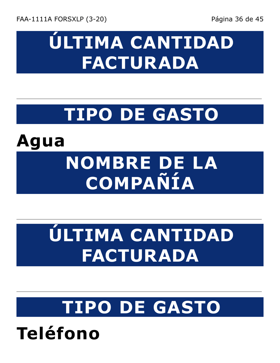 Formulario FAA-1111A-SXLP Hoja Para Verificar La Declaracion Del Participante (Letra Extra Grande) - Arizona (Spanish), Page 36