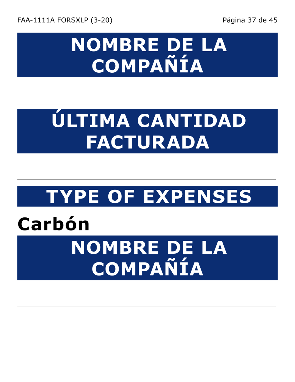 Formulario FAA-1111A-SXLP Hoja Para Verificar La Declaracion Del Participante (Letra Extra Grande) - Arizona (Spanish), Page 37