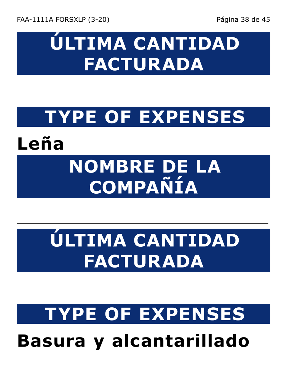 Formulario FAA-1111A-SXLP Hoja Para Verificar La Declaracion Del Participante (Letra Extra Grande) - Arizona (Spanish), Page 38