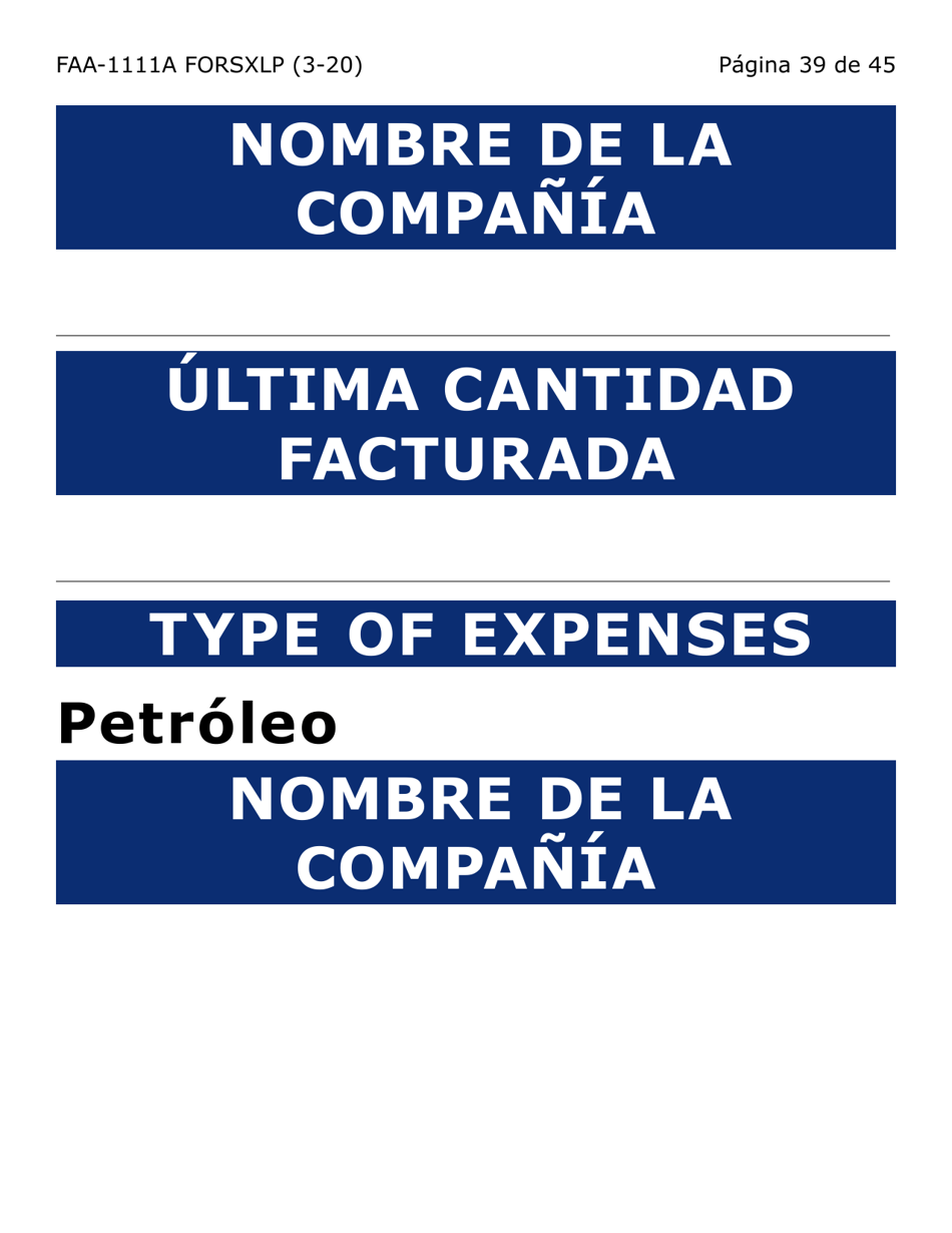 Formulario FAA-1111A-SXLP Hoja Para Verificar La Declaracion Del Participante (Letra Extra Grande) - Arizona (Spanish), Page 39